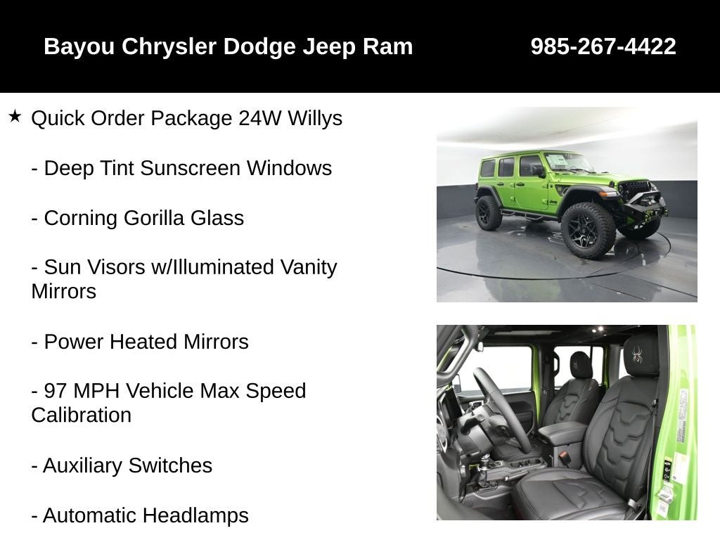 2025 Jeep Wrangler WRANGLER 4-DOOR WILLYS SCA Black Widow