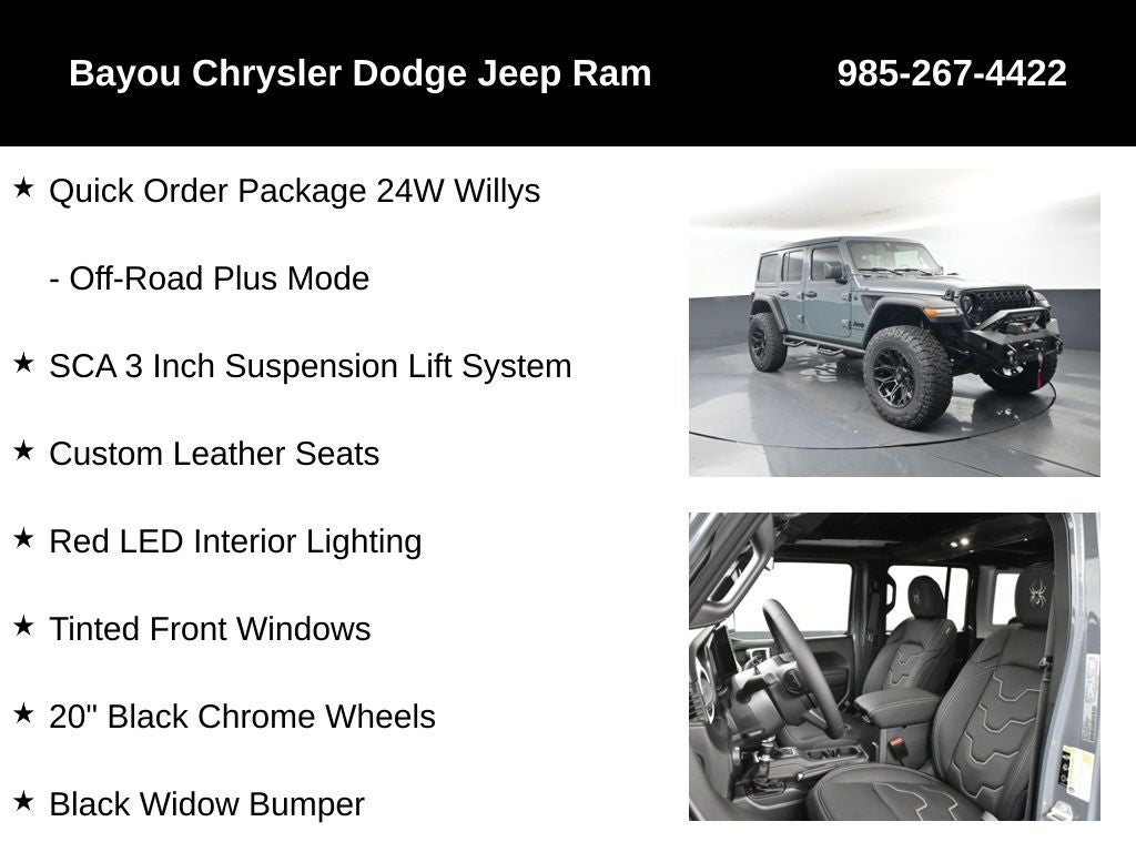 2025 Jeep Wrangler WRANGLER 4-DOOR WILLYS SCA Black Widow