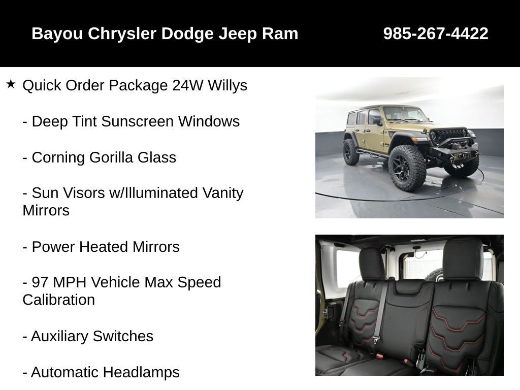 2025 Jeep Wrangler WRANGLER 4-DOOR WILLYS SCA Black Widow