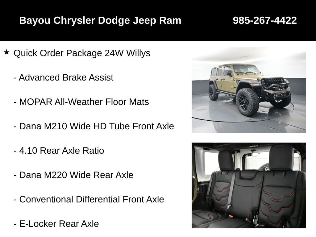 2025 Jeep Wrangler WRANGLER 4-DOOR WILLYS SCA Black Widow