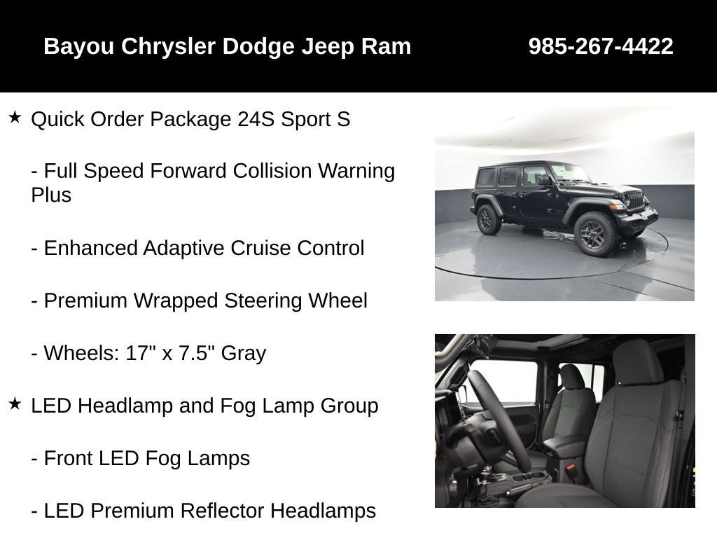 2026 Jeep Wrangler WRANGLER 4-DOOR SPORT S