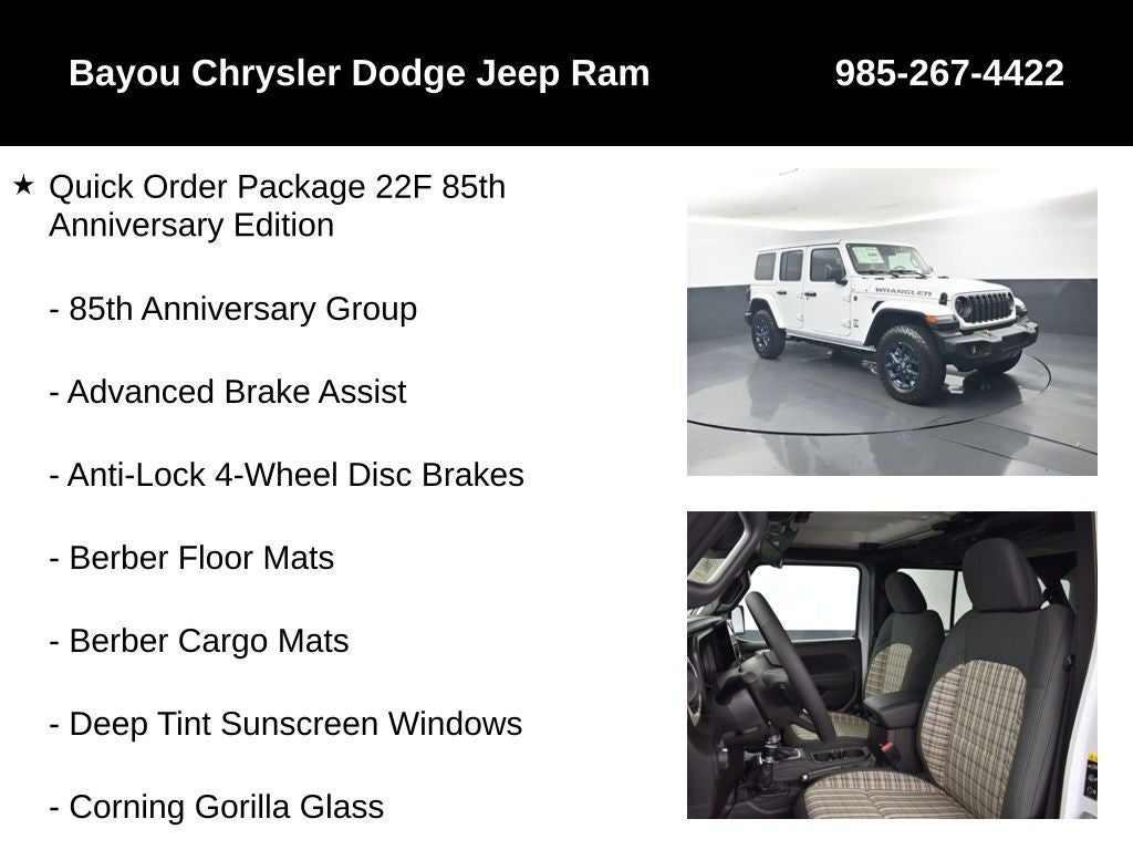 2026 Jeep Wrangler WRANGLER 4-DOOR 85TH ANNIVERSARY EDITION