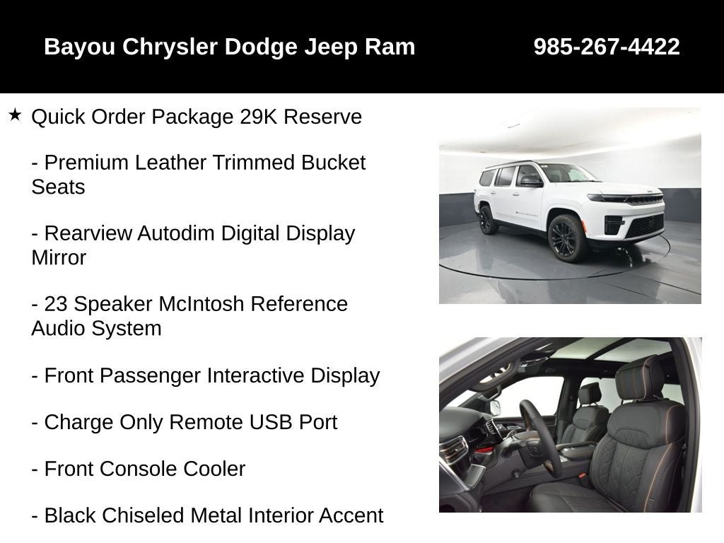 2026 Jeep Grand Wagoneer GRAND WAGONEER SUMMIT RESERVE 4X4