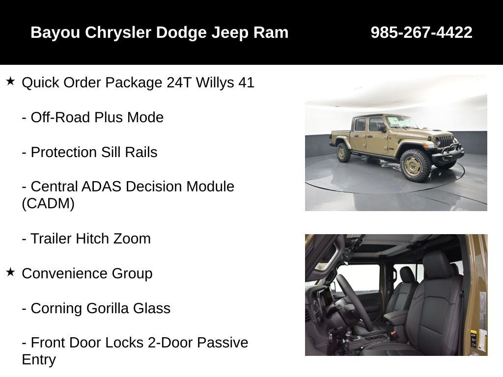 2026 Jeep Gladiator GLADIATOR WILLYS '41 4X4
