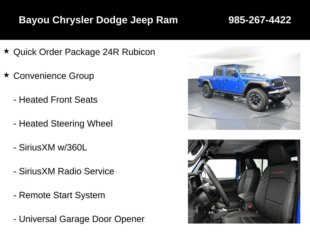 2025 Jeep Gladiator GLADIATOR RUBICON 4X4