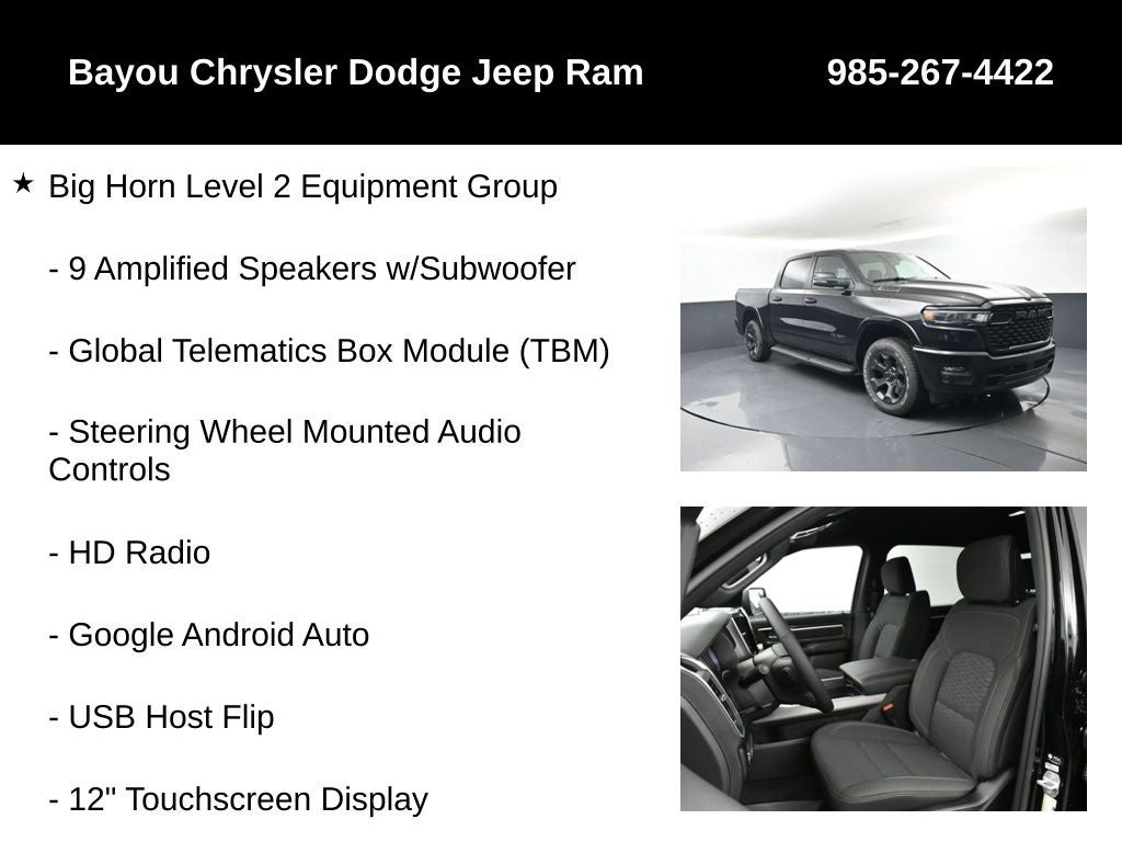 2026 RAM Ram 1500 RAM 1500 BIG HORN CREW CAB 4X4 5'7' BOX