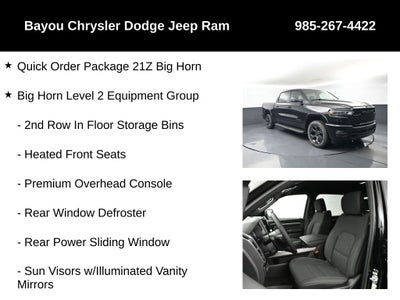 2026 RAM Ram 1500 RAM 1500 BIG HORN CREW CAB 4X4 5'7' BOX