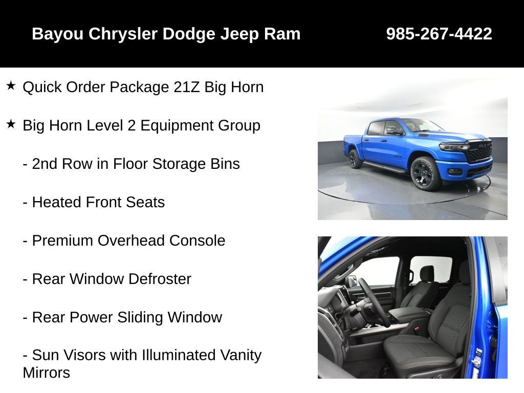 2026 RAM Ram 1500 RAM 1500 BIG HORN CREW CAB 4X4 5'7' BOX