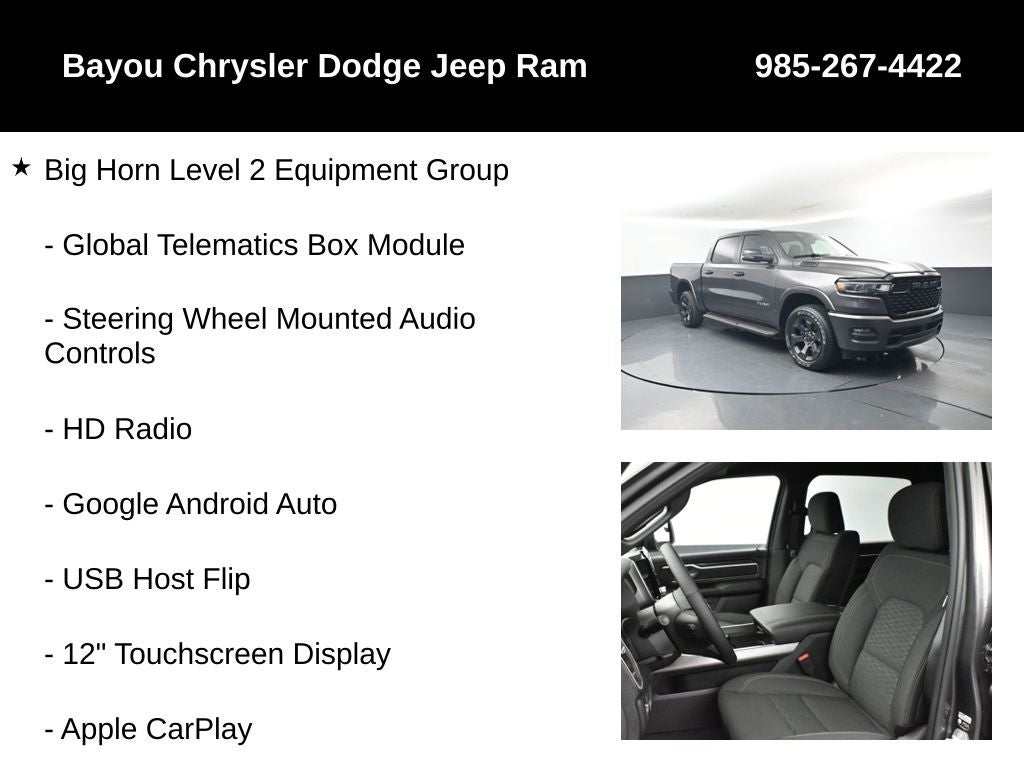 2026 RAM Ram 1500 RAM 1500 BIG HORN CREW CAB 4X4 5'7' BOX