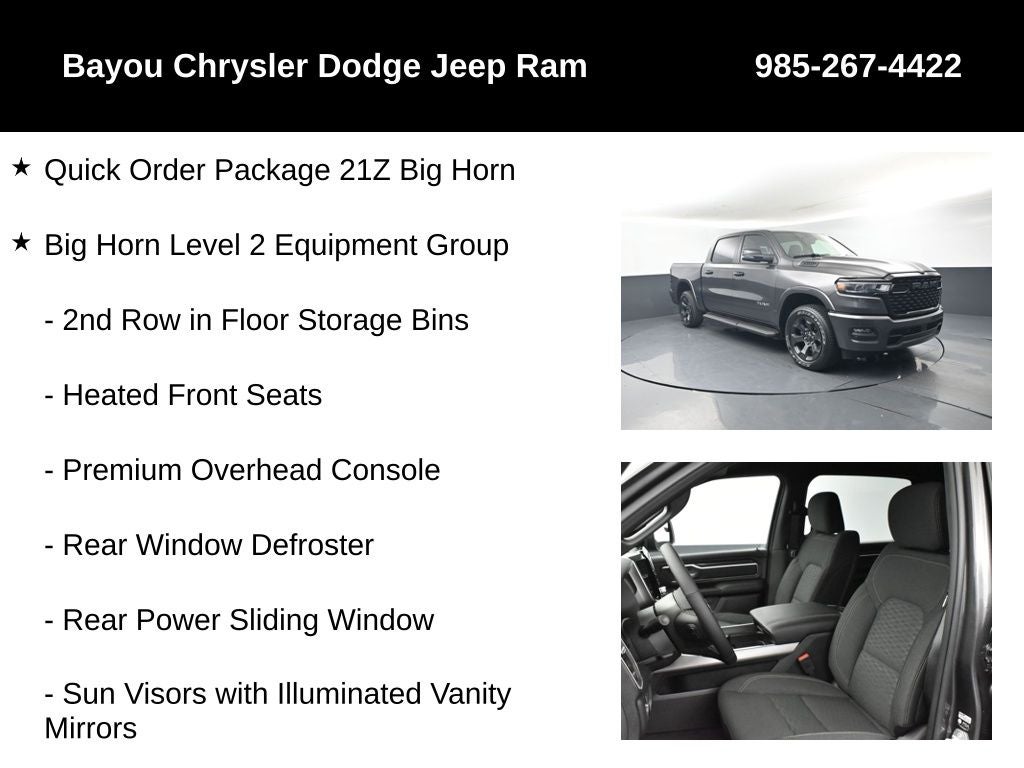 2026 RAM Ram 1500 RAM 1500 BIG HORN CREW CAB 4X4 5'7' BOX