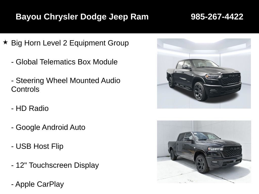 2026 RAM 1500 RAM 1500 BIG HORN CREW CAB 4X4 5'7' BOX