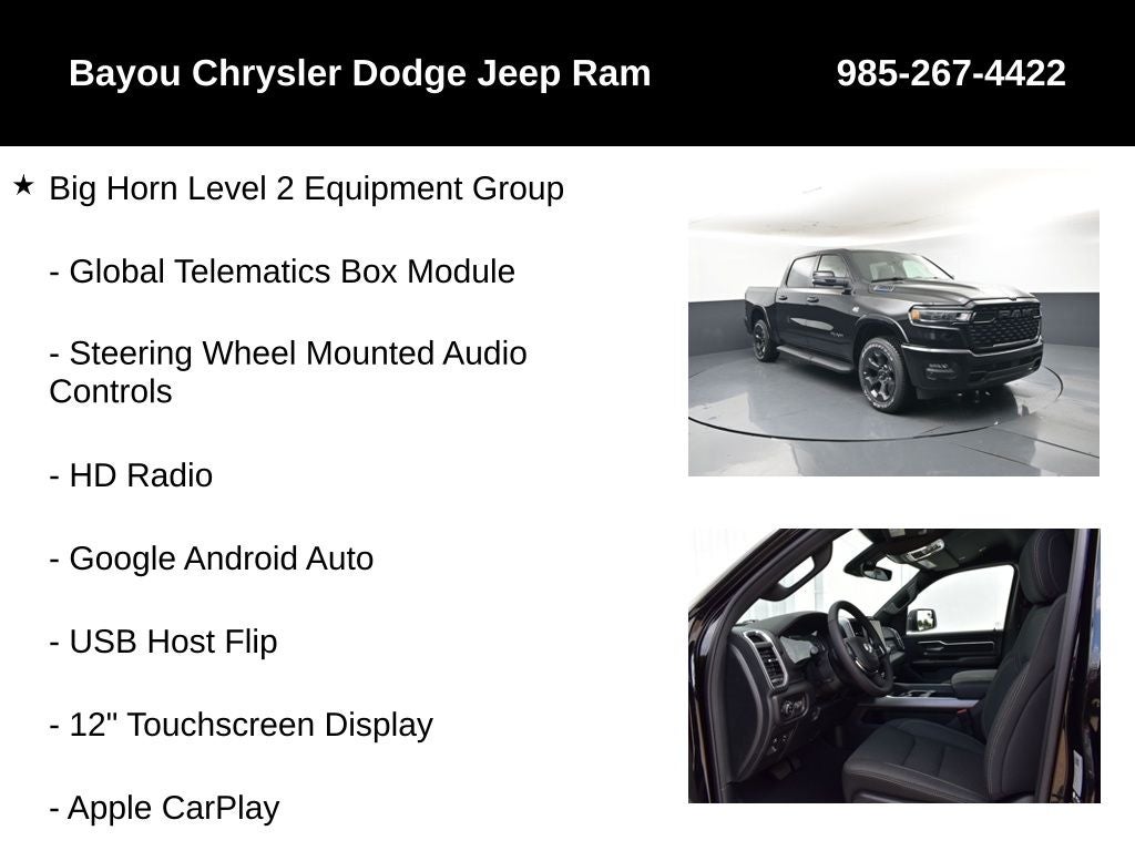 2026 RAM Ram 1500 RAM 1500 BIG HORN CREW CAB 4X4 5'7' BOX