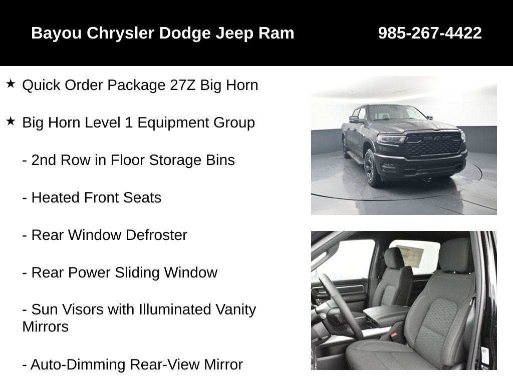 2026 RAM Ram 1500 RAM 1500 BIG HORN CREW CAB 4X4 5'7' BOX