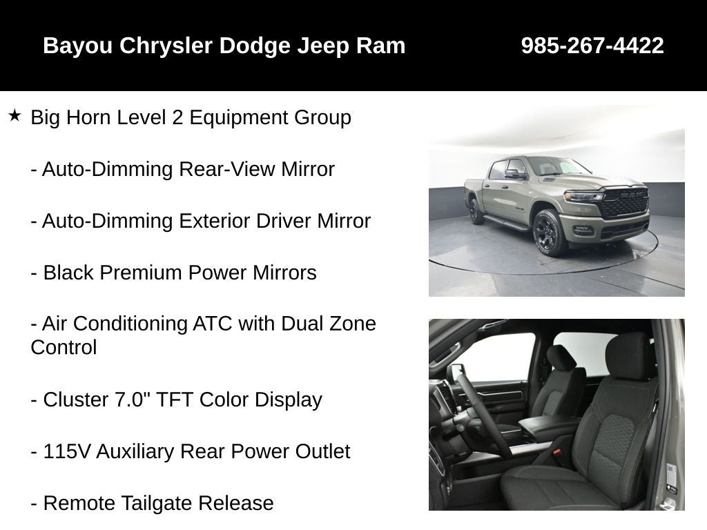 2026 RAM Ram 1500 RAM 1500 BIG HORN CREW CAB 4X4 5'7' BOX