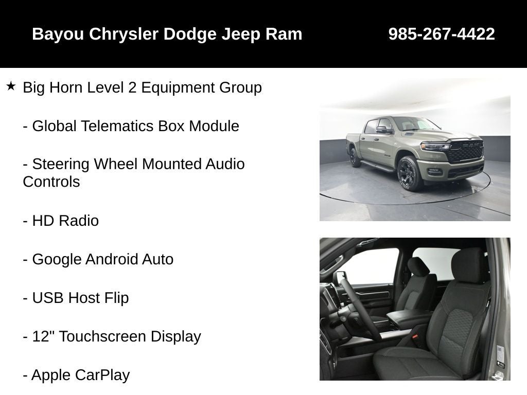 2026 RAM Ram 1500 RAM 1500 BIG HORN CREW CAB 4X4 5'7' BOX