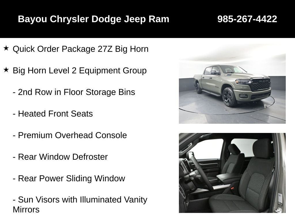 2026 RAM Ram 1500 RAM 1500 BIG HORN CREW CAB 4X4 5'7' BOX