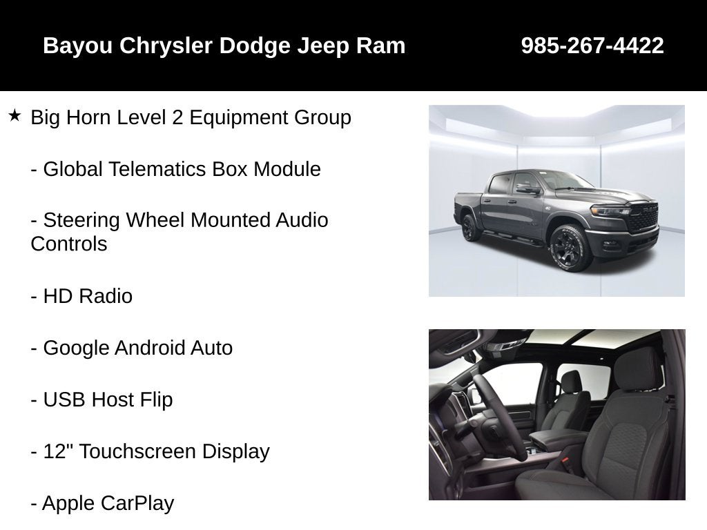 2026 RAM Ram 1500 RAM 1500 BIG HORN CREW CAB 4X4 5'7' BOX