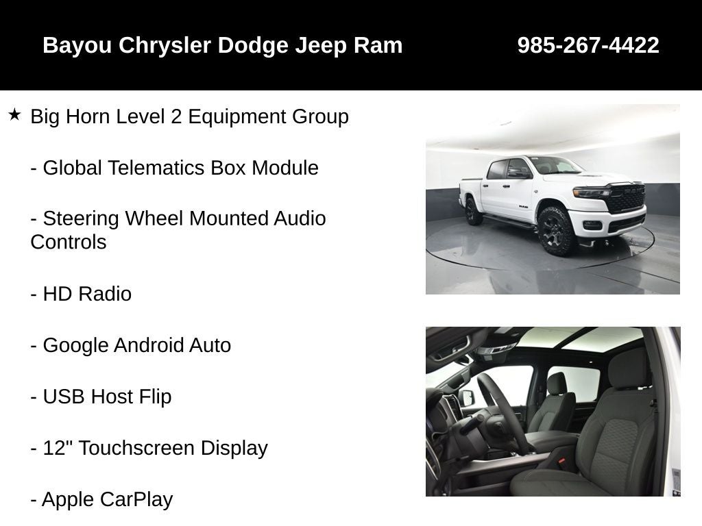 2026 RAM Ram 1500 RAM 1500 BIG HORN CREW CAB 4X4 5'7' BOX