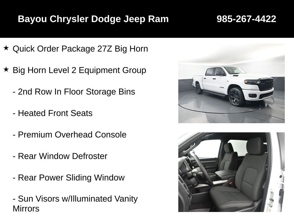 2026 RAM Ram 1500 RAM 1500 BIG HORN CREW CAB 4X4 5'7' BOX