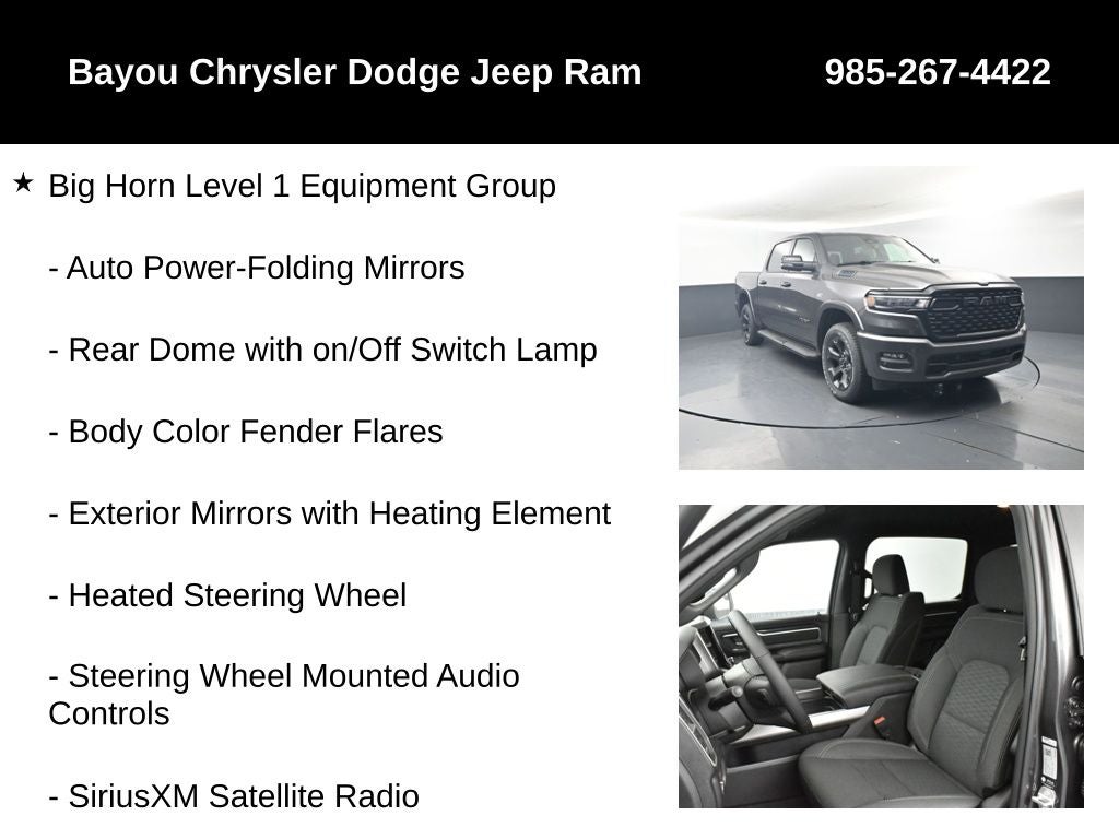 2026 RAM Ram 1500 RAM 1500 BIG HORN CREW CAB 4X4 5'7' BOX