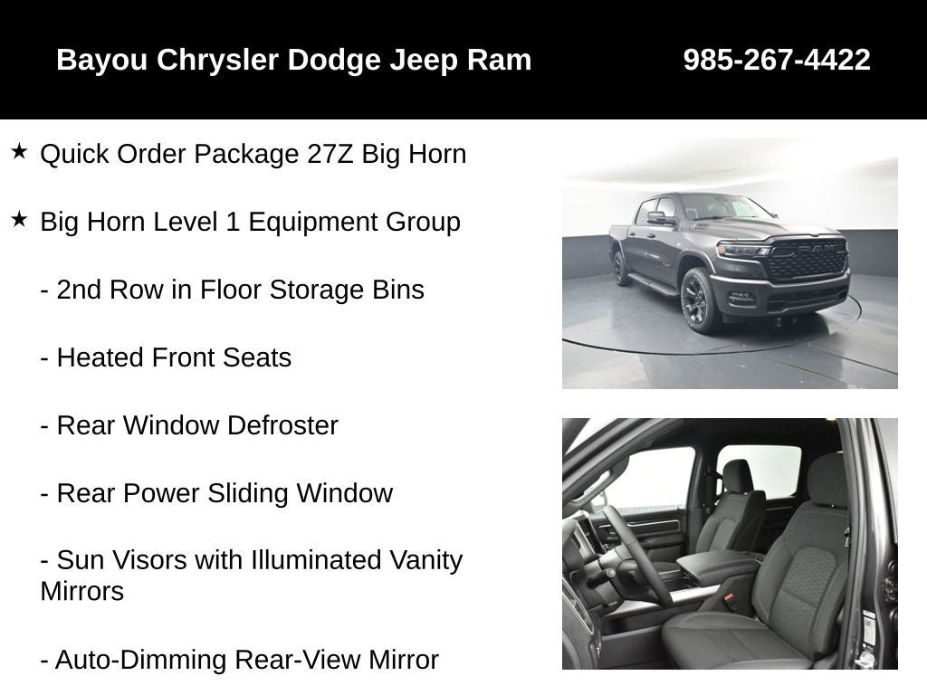 2026 RAM Ram 1500 RAM 1500 BIG HORN CREW CAB 4X4 5'7' BOX