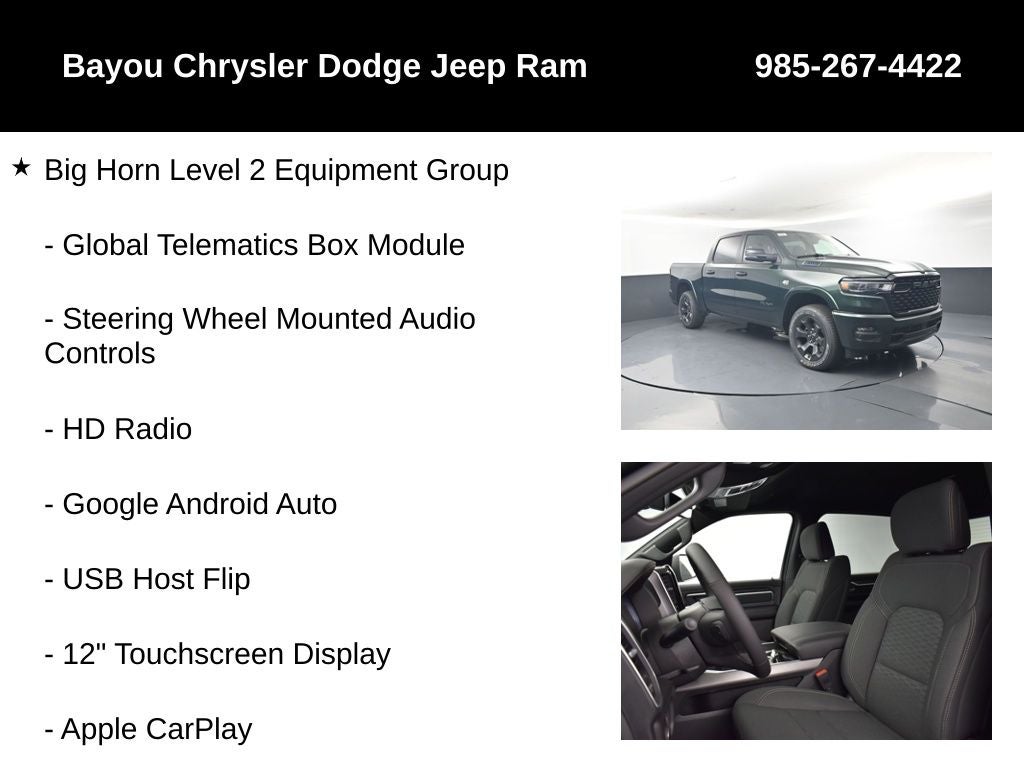 2026 RAM Ram 1500 RAM 1500 BIG HORN CREW CAB 4X4 5'7' BOX