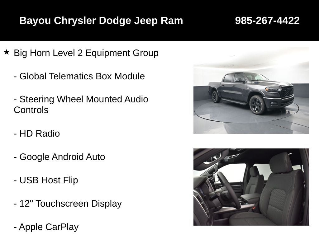 2026 RAM Ram 1500 RAM 1500 BIG HORN CREW CAB 4X4 5'7' BOX