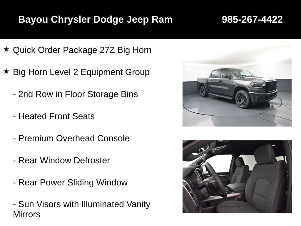 2026 RAM Ram 1500 RAM 1500 BIG HORN CREW CAB 4X4 5'7' BOX