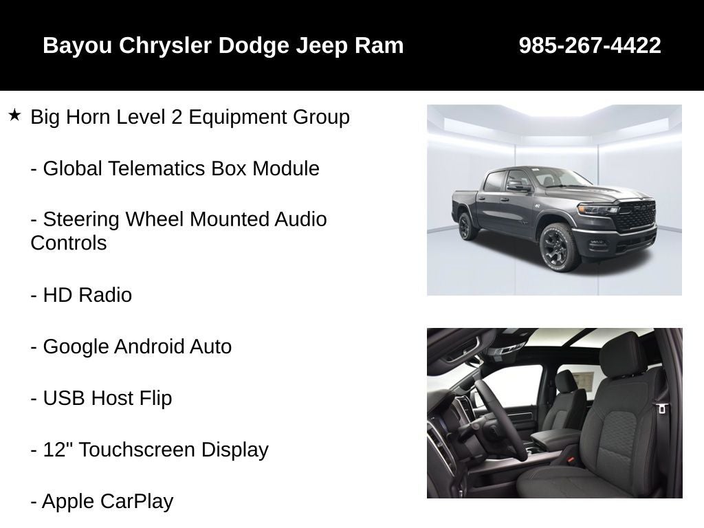 2026 RAM 1500 RAM 1500 BIG HORN CREW CAB 4X4 5'7' BOX