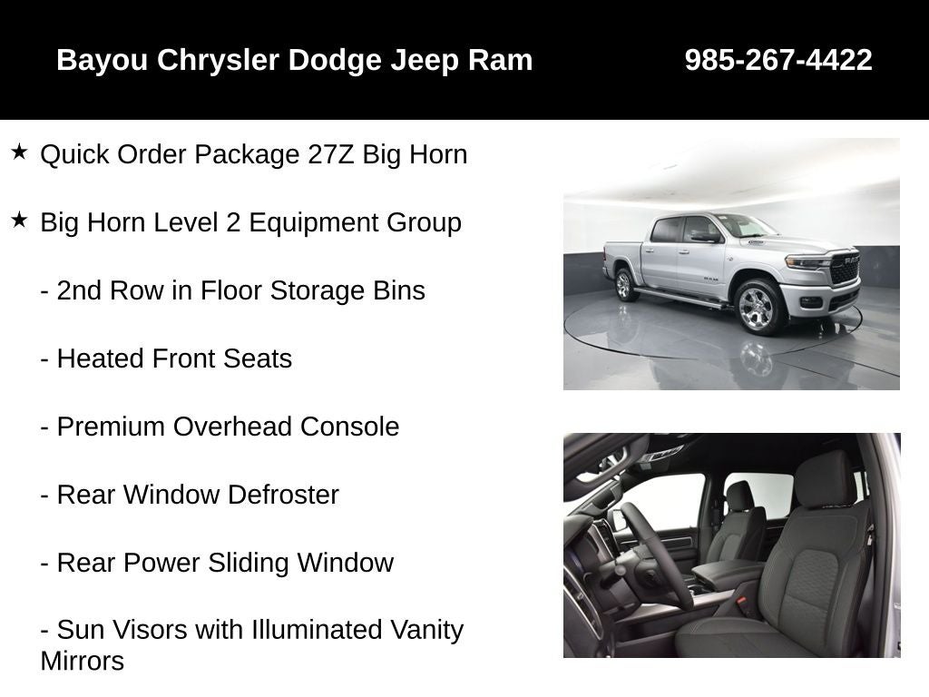 2026 RAM Ram 1500 RAM 1500 BIG HORN CREW CAB 4X4 5'7' BOX