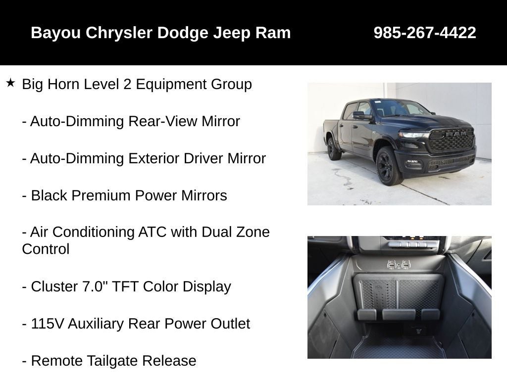 2026 RAM Ram 1500 RAM 1500 BIG HORN CREW CAB 4X4 5'7' BOX