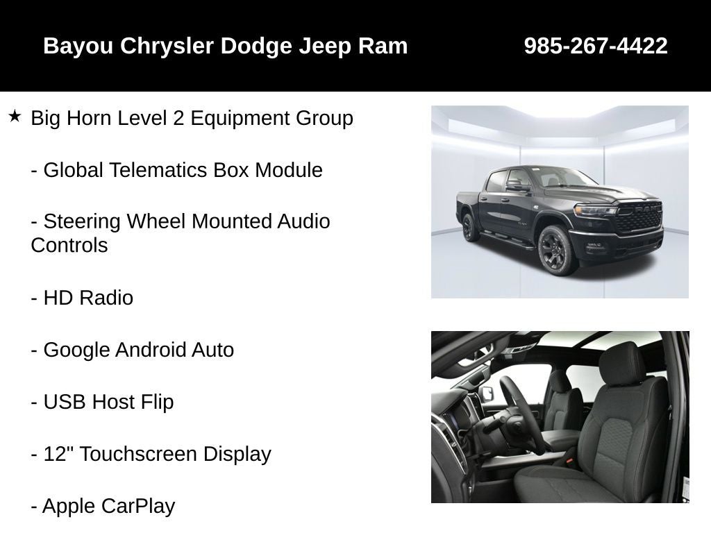 2026 RAM Ram 1500 RAM 1500 BIG HORN CREW CAB 4X4 5'7' BOX