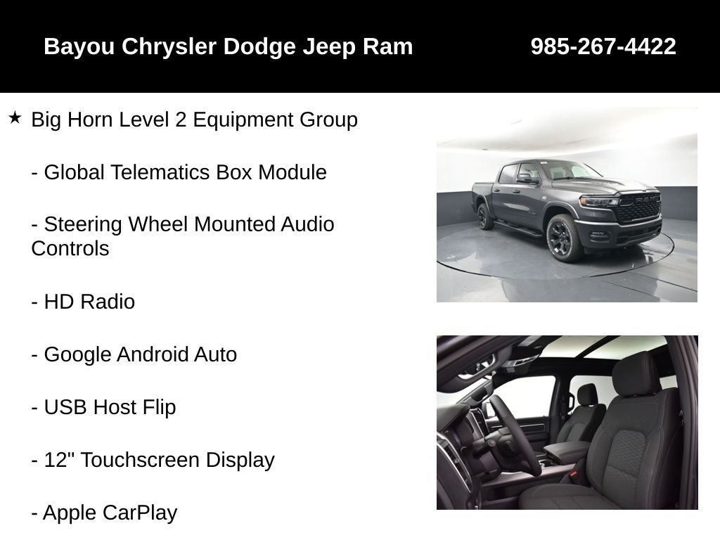 2026 RAM Ram 1500 RAM 1500 BIG HORN CREW CAB 4X4 5'7' BOX