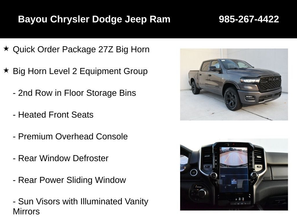 2026 RAM Ram 1500 RAM 1500 BIG HORN CREW CAB 4X4 5'7' BOX