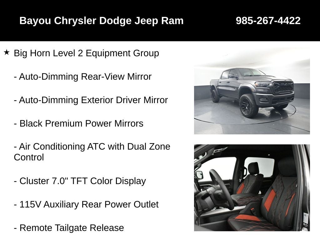 2026 RAM Ram 1500 RAM 1500 BIG HORN CREW CAB 4X4 5'7' BOX