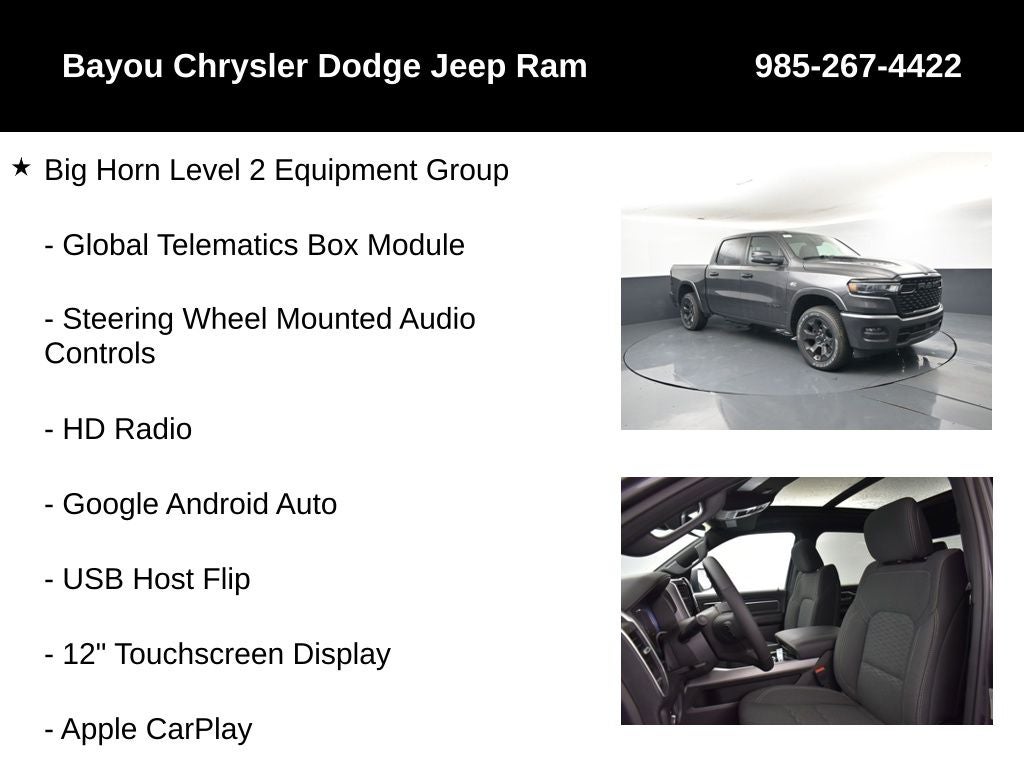 2026 RAM Ram 1500 RAM 1500 BIG HORN CREW CAB 4X4 5'7' BOX