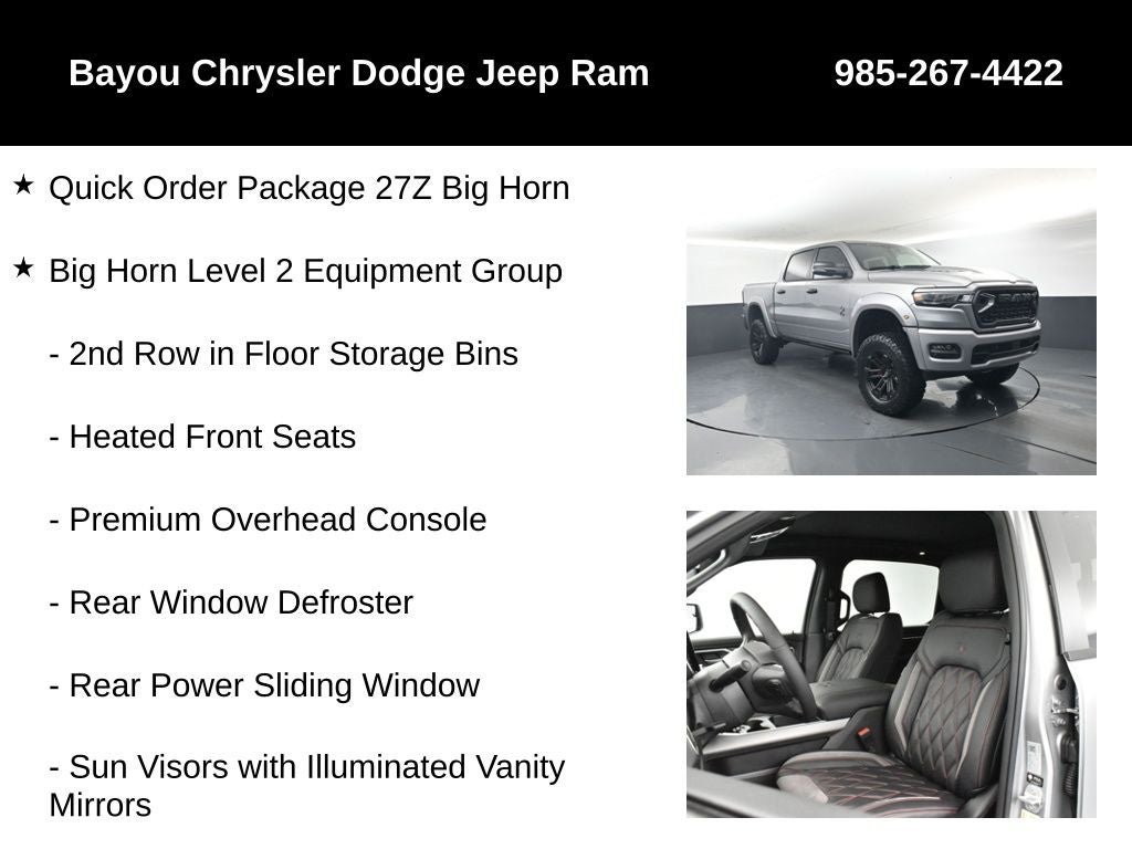 2026 RAM Ram 1500 RAM 1500 BIG HORN CREW CAB 4X4 5'7' BOX