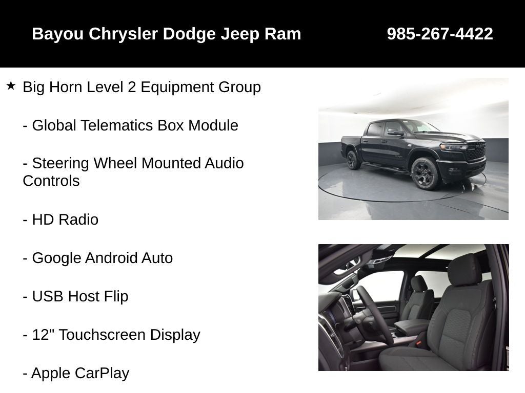 2026 RAM Ram 1500 RAM 1500 BIG HORN CREW CAB 4X4 5'7' BOX