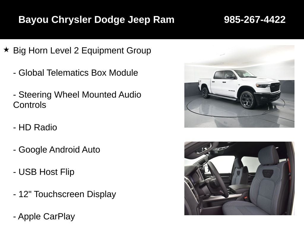 2026 RAM Ram 1500 RAM 1500 BIG HORN CREW CAB 4X4 5'7' BOX
