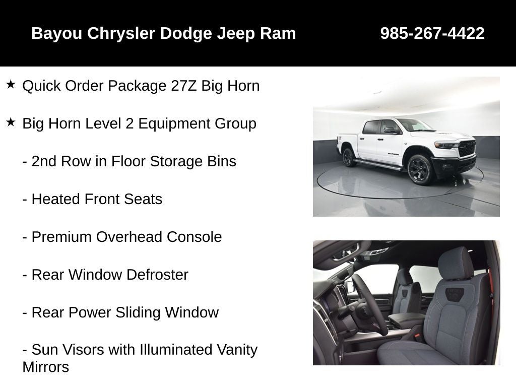 2026 RAM Ram 1500 RAM 1500 BIG HORN CREW CAB 4X4 5'7' BOX