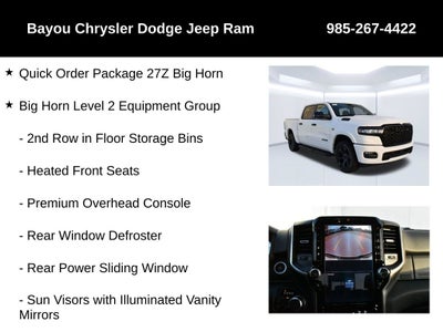 2026 RAM Ram 1500 RAM 1500 BIG HORN CREW CAB 4X4 5'7' BOX