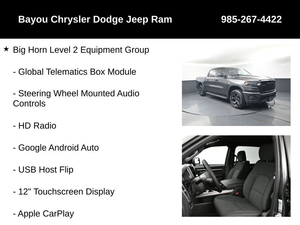 2026 RAM Ram 1500 RAM 1500 BIG HORN CREW CAB 4X4 5'7' BOX