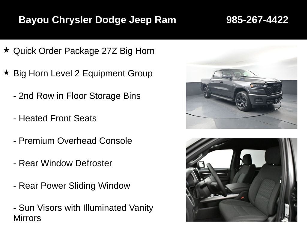 2026 RAM Ram 1500 RAM 1500 BIG HORN CREW CAB 4X4 5'7' BOX