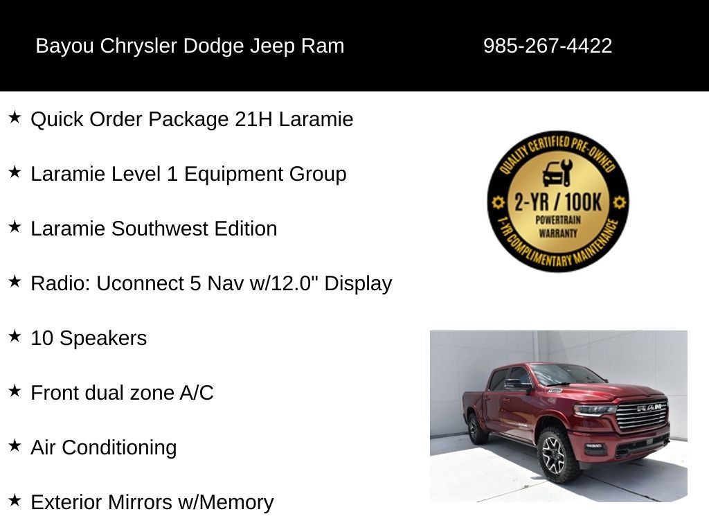 2025 RAM 1500 Laramie Crew Cab 4x4 5'7' Box