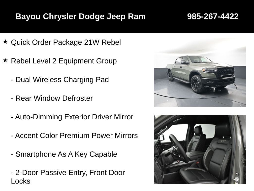 2026 RAM Ram 1500 RAM 1500 REBEL CREW CAB 4X4 5'7' BOX