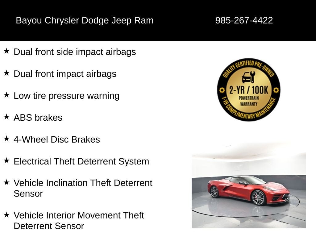 2023 Chevrolet Corvette Stingray RWD Convertible 2LT