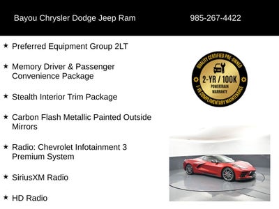 2023 Chevrolet Corvette Stingray RWD Convertible 2LT