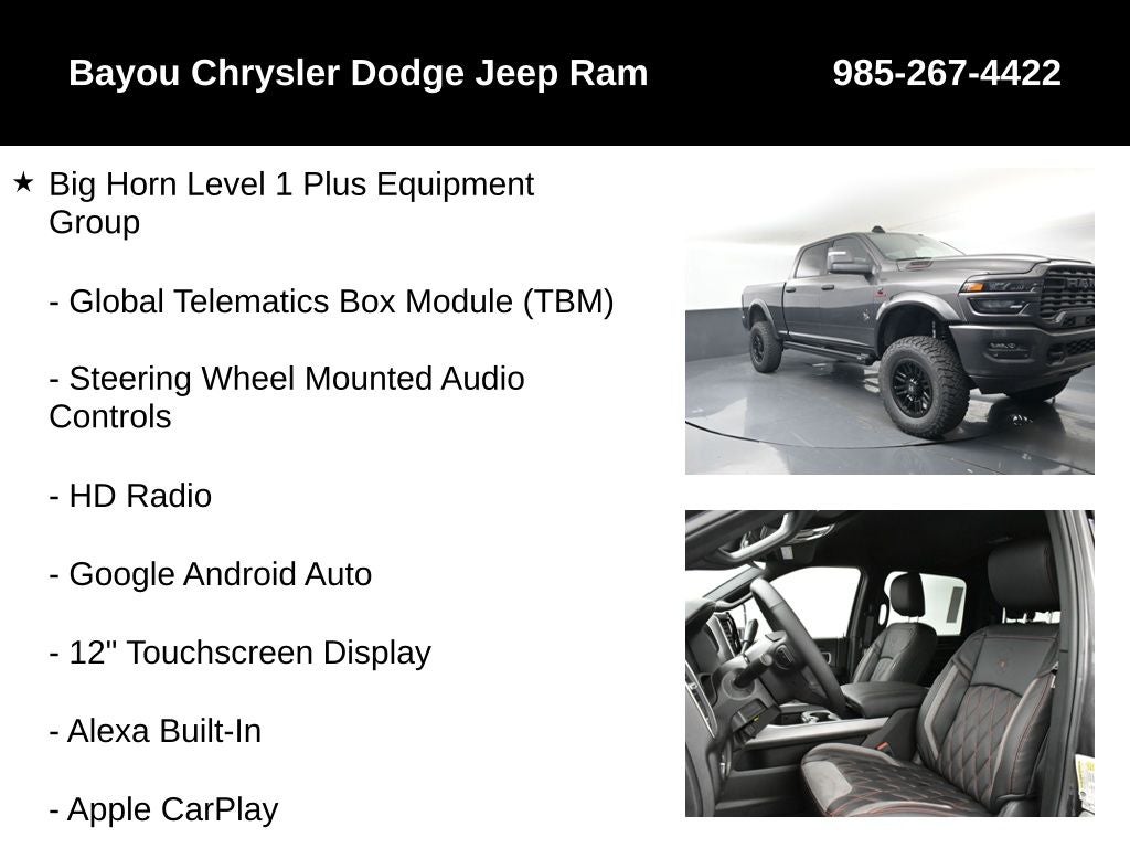 2025 RAM Ram 2500 RAM 2500 BIG HORN CREW CAB 4X4 SCA Black Widow