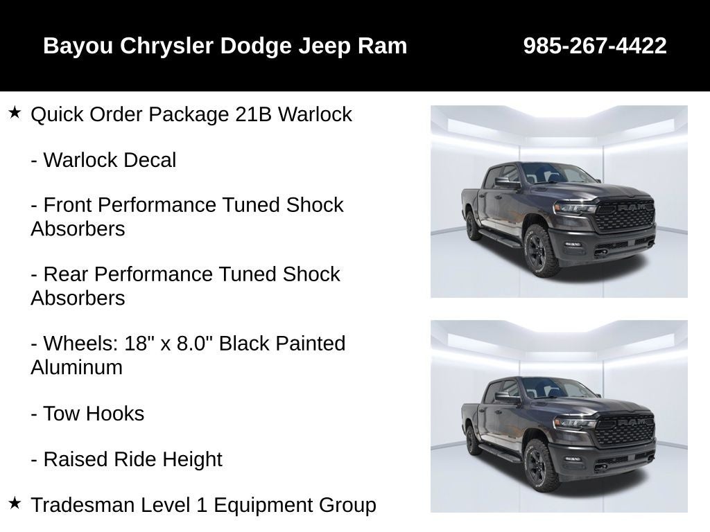 2026 RAM Ram 1500 RAM 1500 WARLOCK CREW CAB 4X4 5'7' BOX