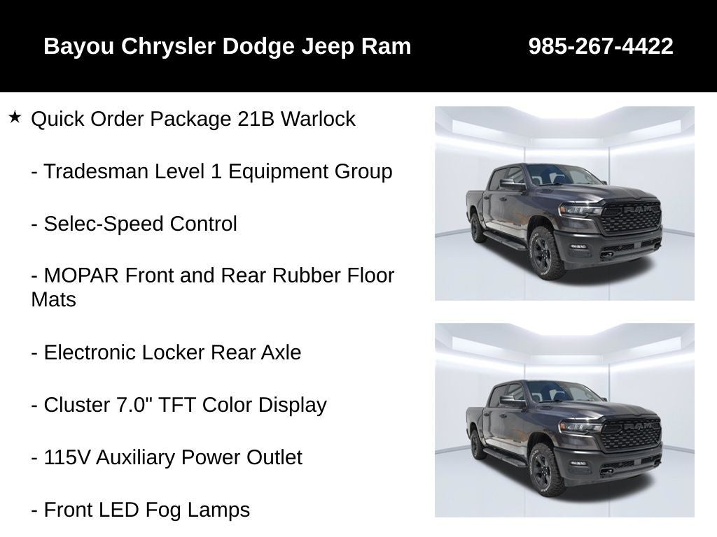 2026 RAM Ram 1500 RAM 1500 WARLOCK CREW CAB 4X4 5'7' BOX